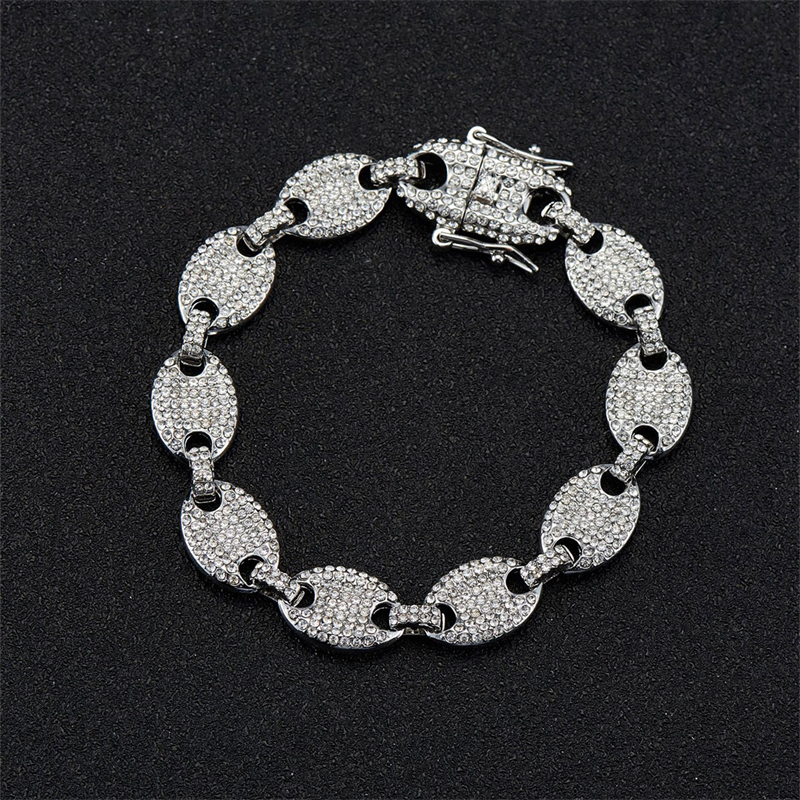 Hip-hop Geometric Alloy Rhinestone Plating Inlay Rhinestones Gold Plated Silver Plated Unisex Bracelets Necklace display picture 13