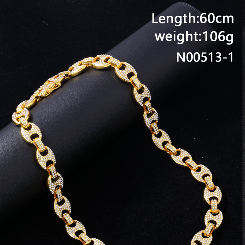 Hip-hop Geometric Alloy Rhinestone Plating Inlay Rhinestones Gold Plated Silver Plated Unisex Bracelets Necklace display picture 2