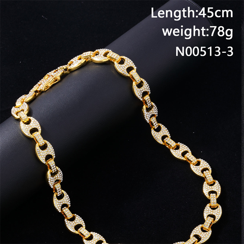 Hip-hop Geometric Alloy Rhinestone Plating Inlay Rhinestones Gold Plated Silver Plated Unisex Bracelets Necklace display picture 3
