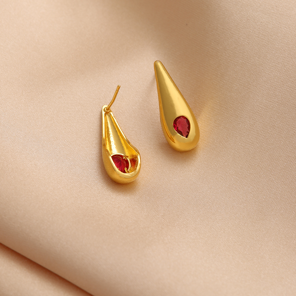 1 Pair Ig Style Water Droplets Plating Inlay Copper Zircon 18k Gold Plated Drop Earrings display picture 11