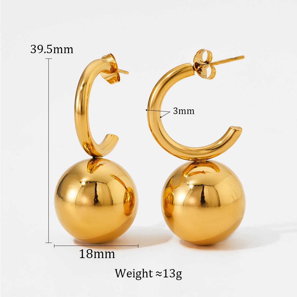 1 Pair Simple Style Geometric Plating 304 Stainless Steel 16K Gold Plated White Gold Plated Gold Plated Drop Earrings display picture 9
