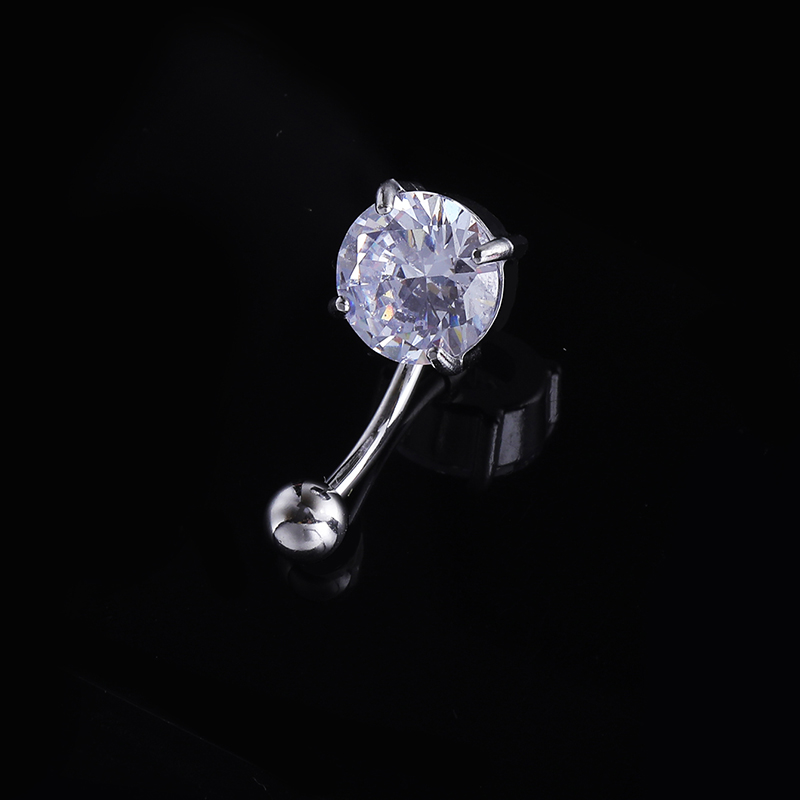 Style Simple Couleur Unie Acier Inoxydable Diamant Anneau Du Ventre En Masse display picture 4