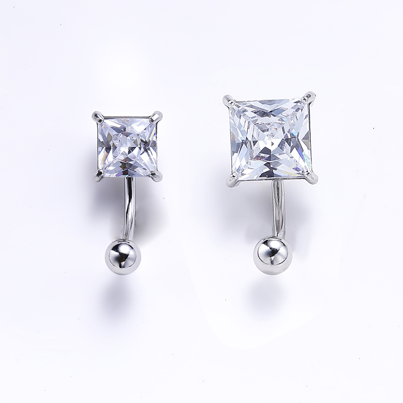 Simple Style Solid Color Stainless Steel Diamond Belly Ring In Bulk display picture 5