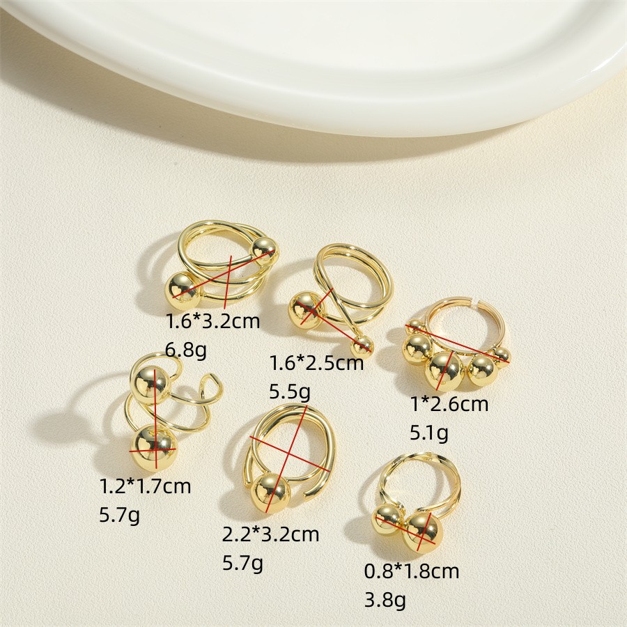 Hip-hop Punk Classic Style Geometric Copper Criss Cross 14k Gold Plated Open Rings display picture 5