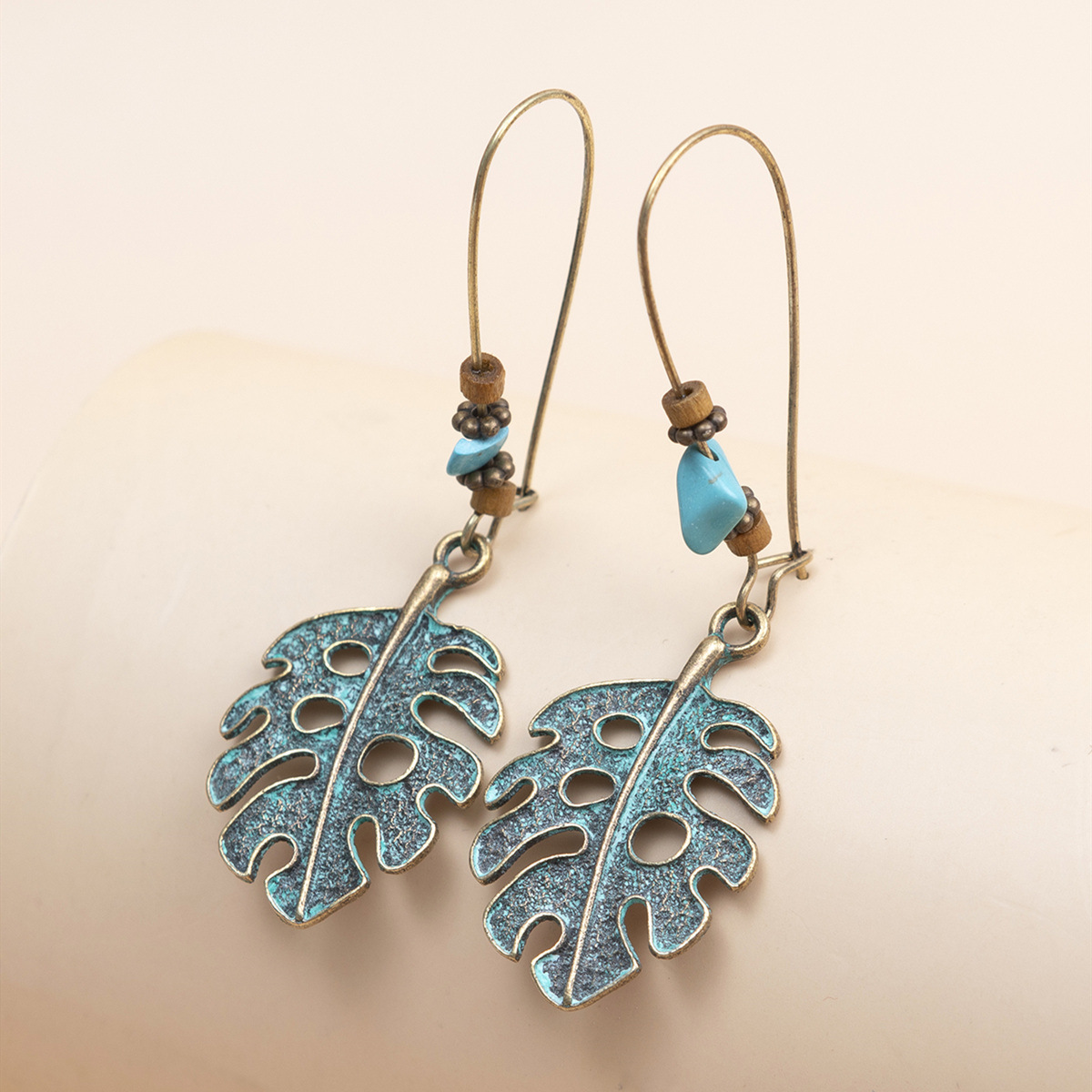 1 Pair Simple Style Leaf Plating Alloy Drop Earrings display picture 2