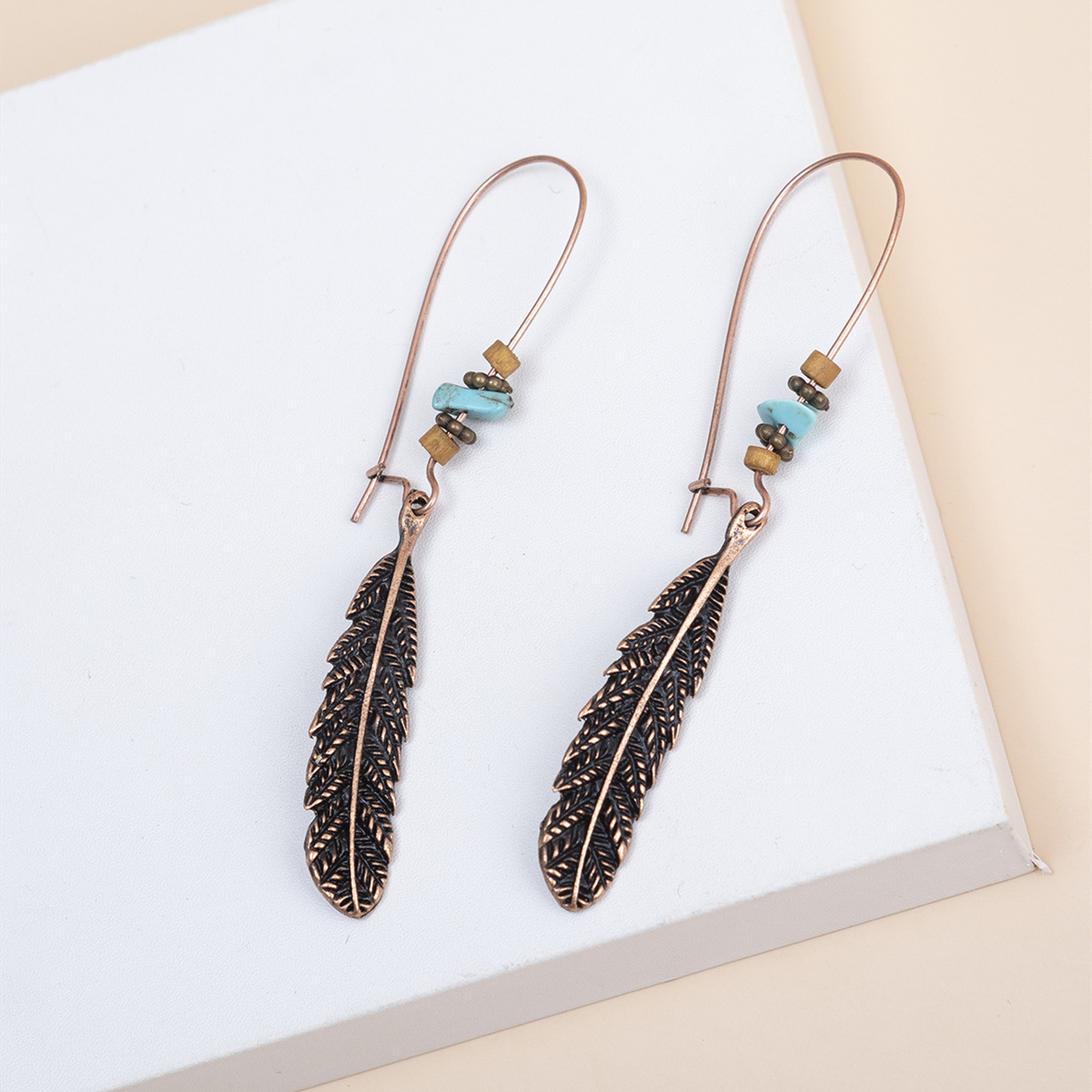 1 Pair Simple Style Leaf Plating Alloy Drop Earrings display picture 3