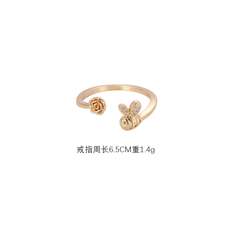 Simple Style Bee Copper Plating Open Rings display picture 1