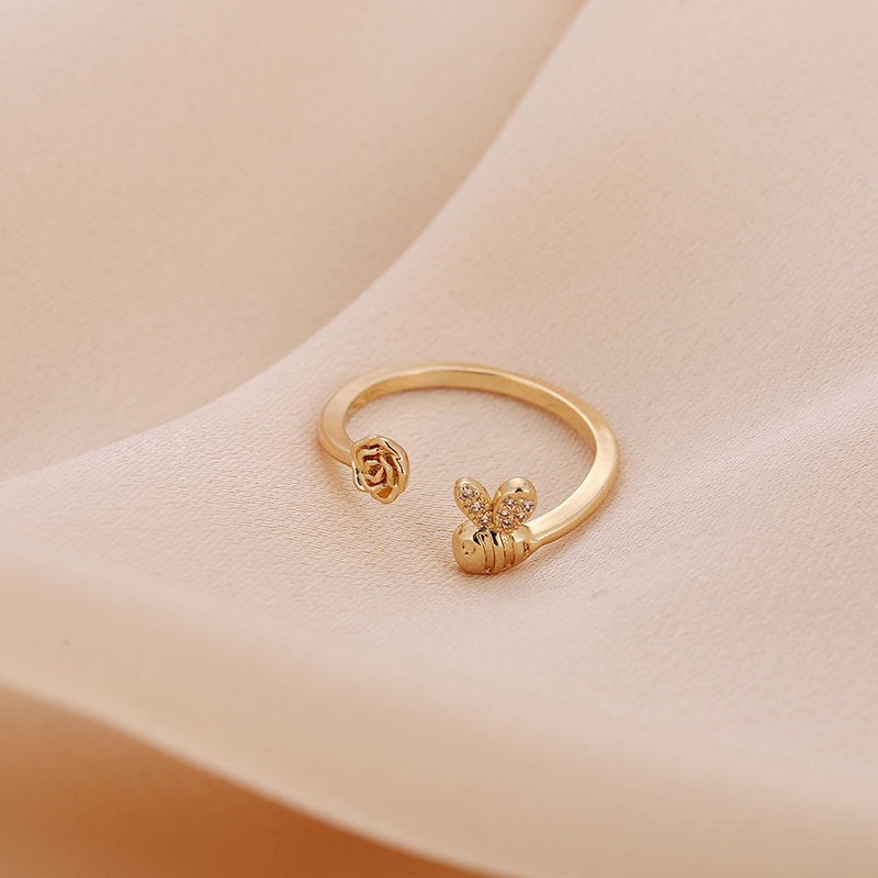 Simple Style Bee Copper Plating Open Rings display picture 4