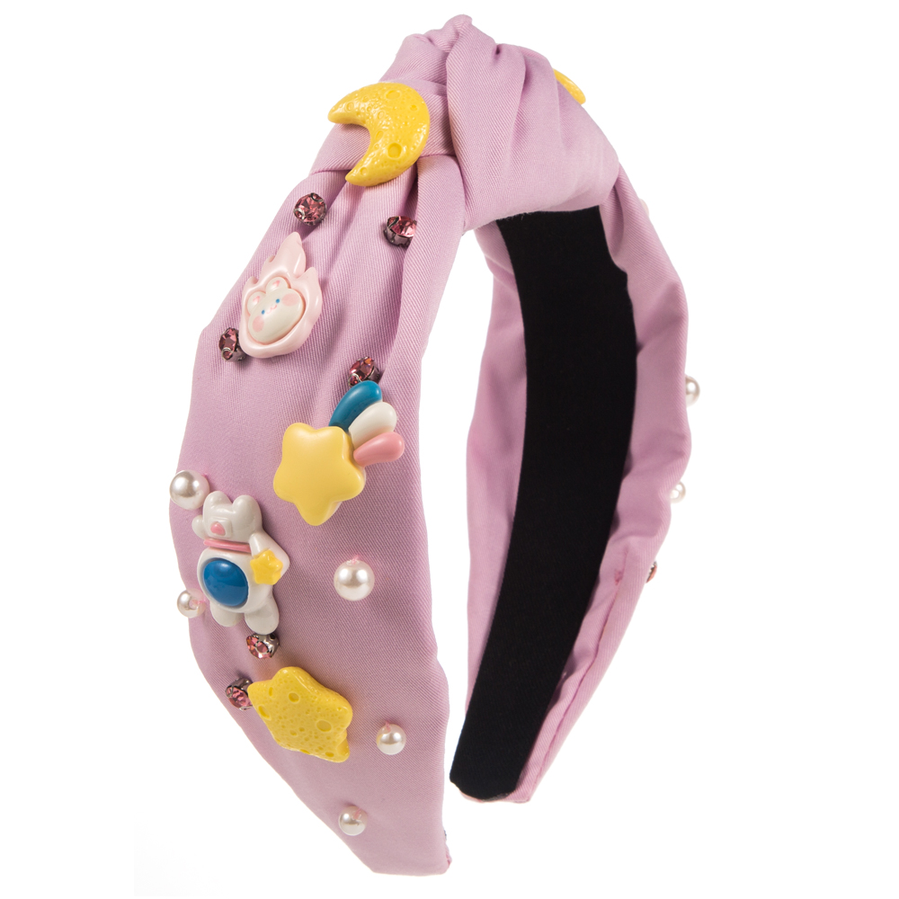 Women's Sweet Simple Style Ice Cream Flannel Inlay Artificial Pearls Hair Band display picture 8