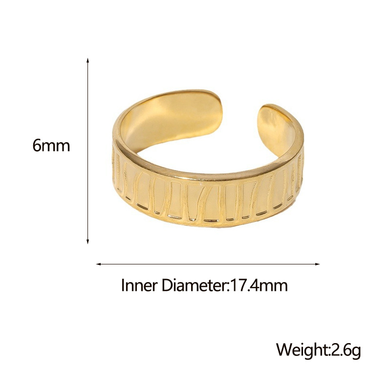 Edelstahl 304 18 Karat Vergoldet Einfacher Stil Überzug Einfarbig Offener Ring display picture 1
