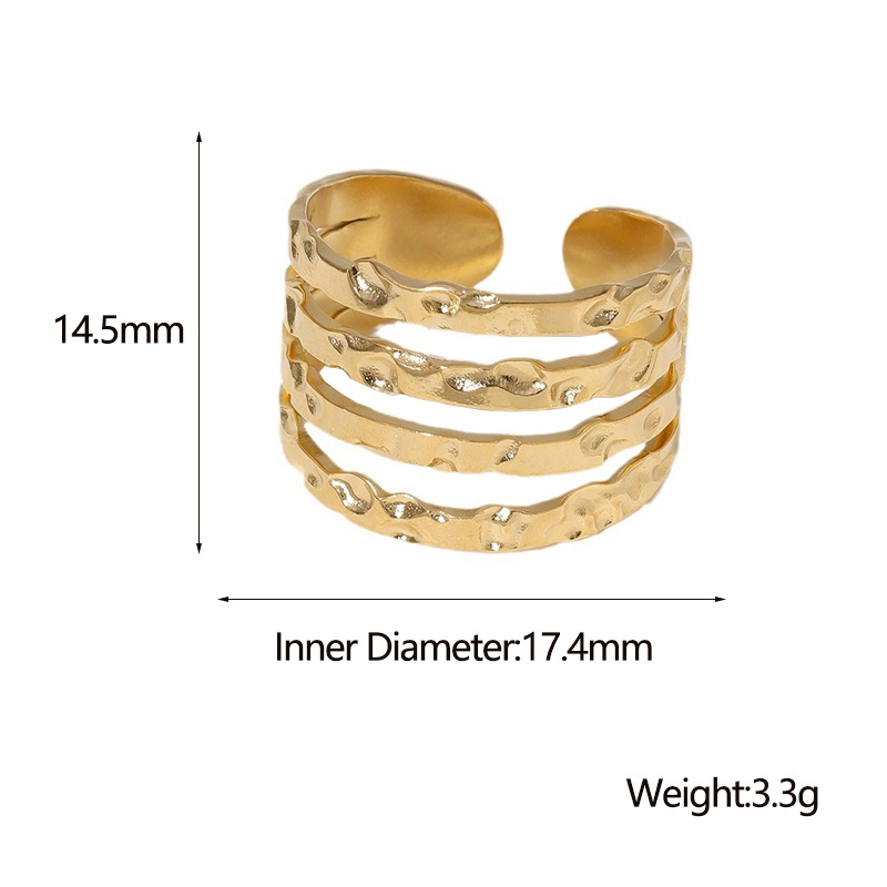 304 Stainless Steel 18K Gold Plated Classic Style Plating Geometric Open Rings display picture 1