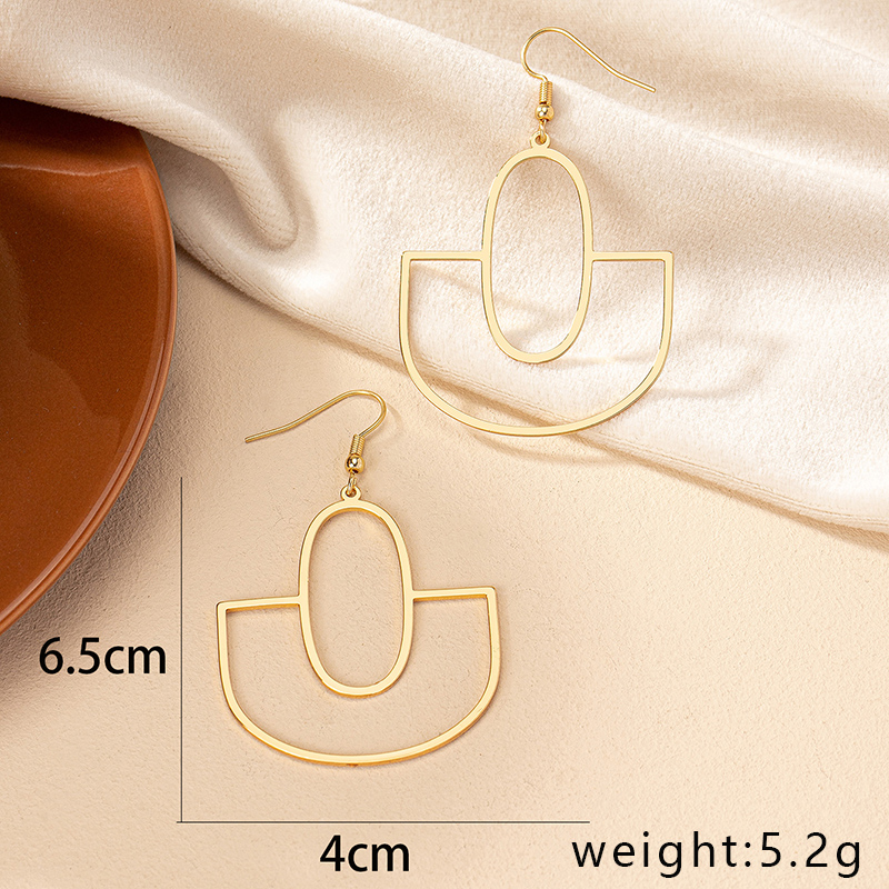 1 Pair Ig Style Simple Style Geometric Plating Alloy Gold Plated Drop Earrings display picture 5