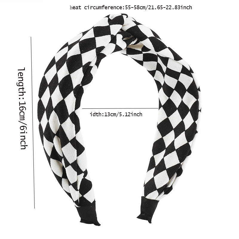 Women's Retro Preppy Style Knot Checkered Plastic Cloth Criss Cross Hair Band display picture 2