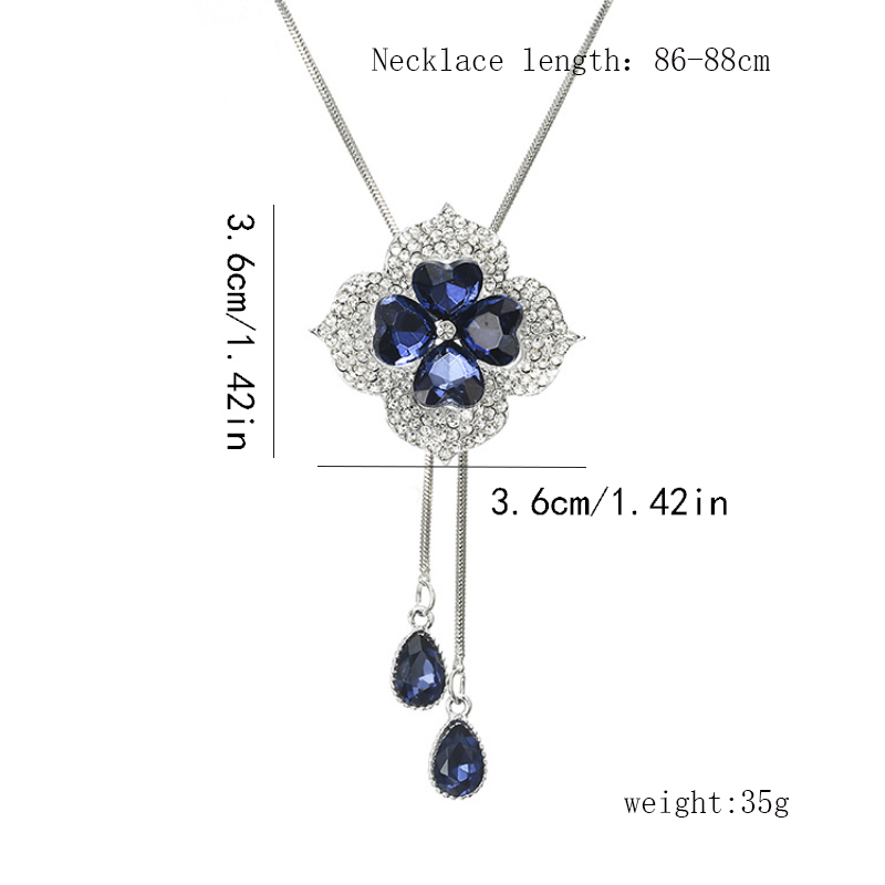 Lady Flower Alloy Glass Copper Inlay Artificial Rhinestones Sweater Chain display picture 1