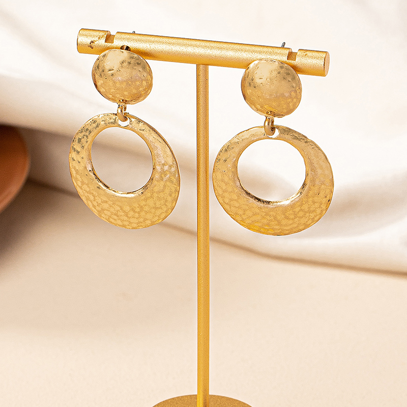 1 Pair Retro Geometric Plating Alloy Gold Plated Drop Earrings display picture 1