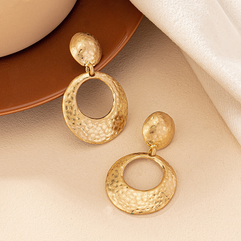 1 Pair Retro Geometric Plating Alloy Gold Plated Drop Earrings display picture 2