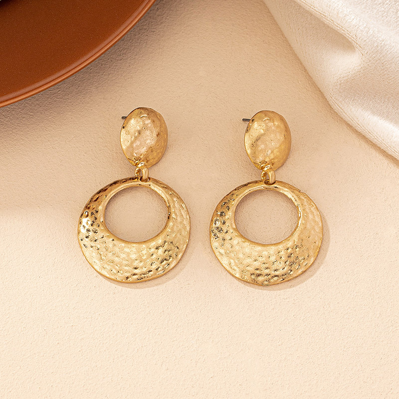 1 Pair Retro Geometric Plating Alloy Gold Plated Drop Earrings display picture 4