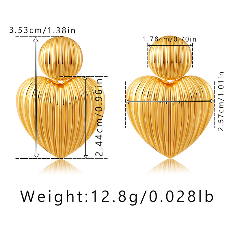 1 Pair Elegant Retro Heart Shape Copper Drop Earrings display picture 5