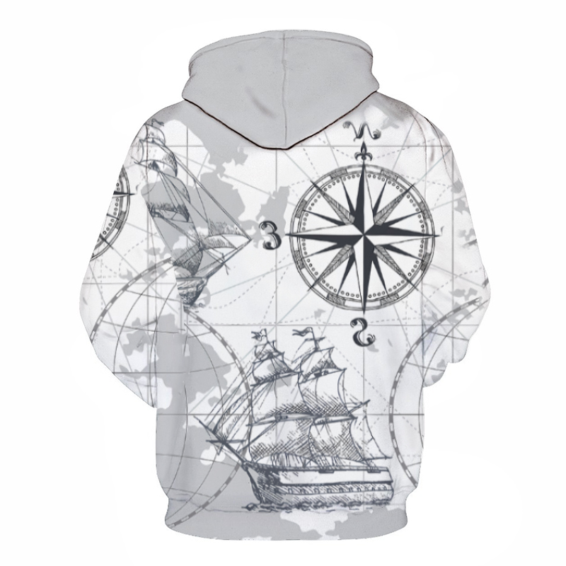 Men's Printing Casual Long Sleeve Loose Hooded display picture 1