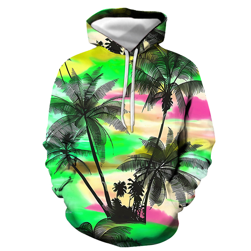 Men's Printing Casual Long Sleeve Loose Hooded display picture 5