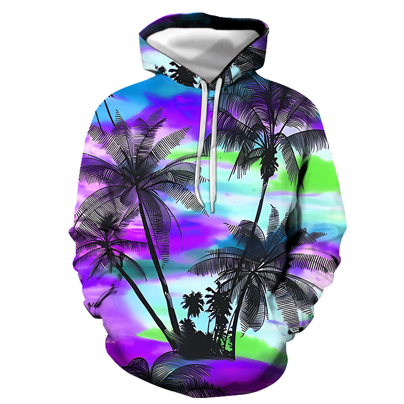 Men's Printing Casual Long Sleeve Loose Hooded display picture 6