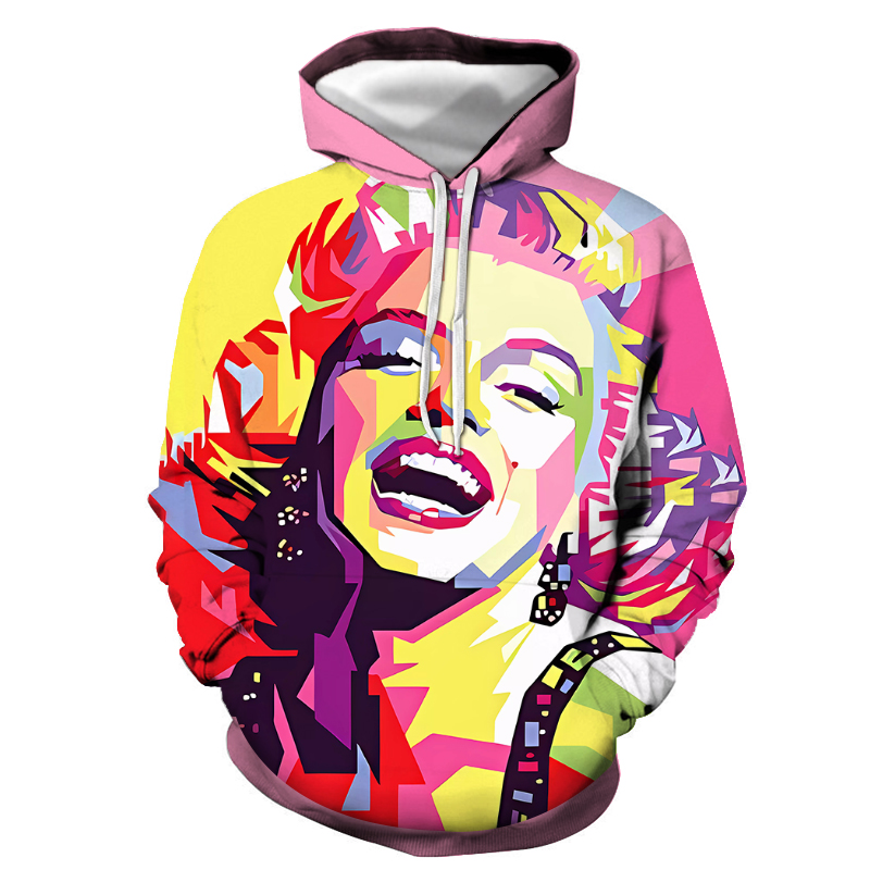 Men's Printing Colorful Casual Long Sleeve Loose Hooded display picture 5