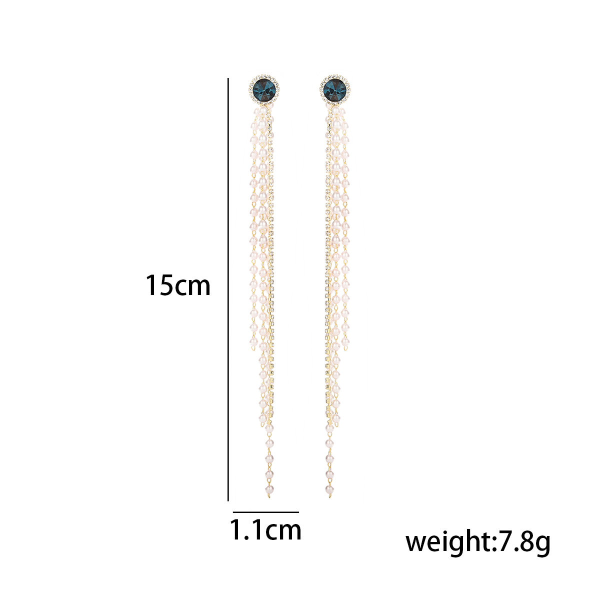 1 Pair Simple Style Round Tassel Pearl Inlay Copper Zircon Drop Earrings display picture 2