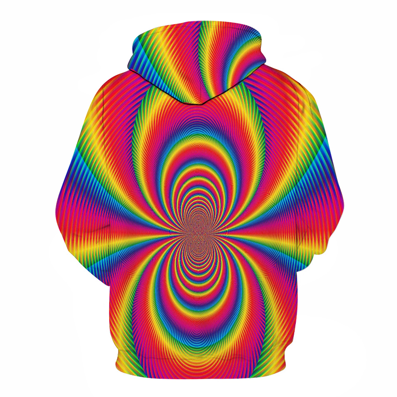 Men's Printing Colorful Casual Long Sleeve Loose Hooded display picture 10