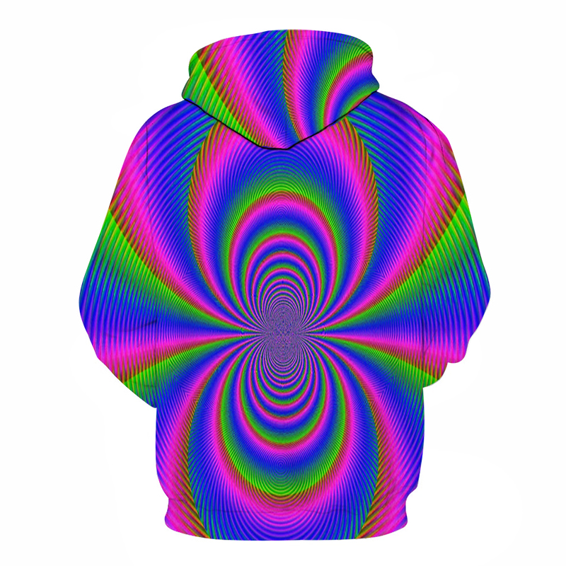 Men's Printing Colorful Casual Long Sleeve Loose Hooded display picture 9