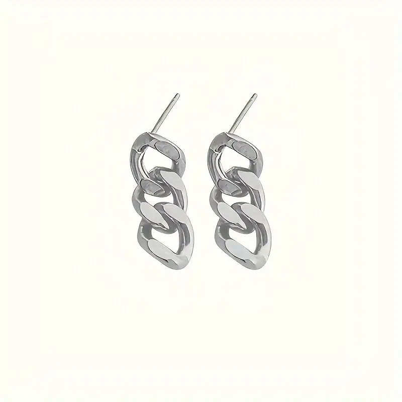 1 Paire Rétro Punk La Chaine Acier Inoxydable Boucles D'oreilles display picture 2