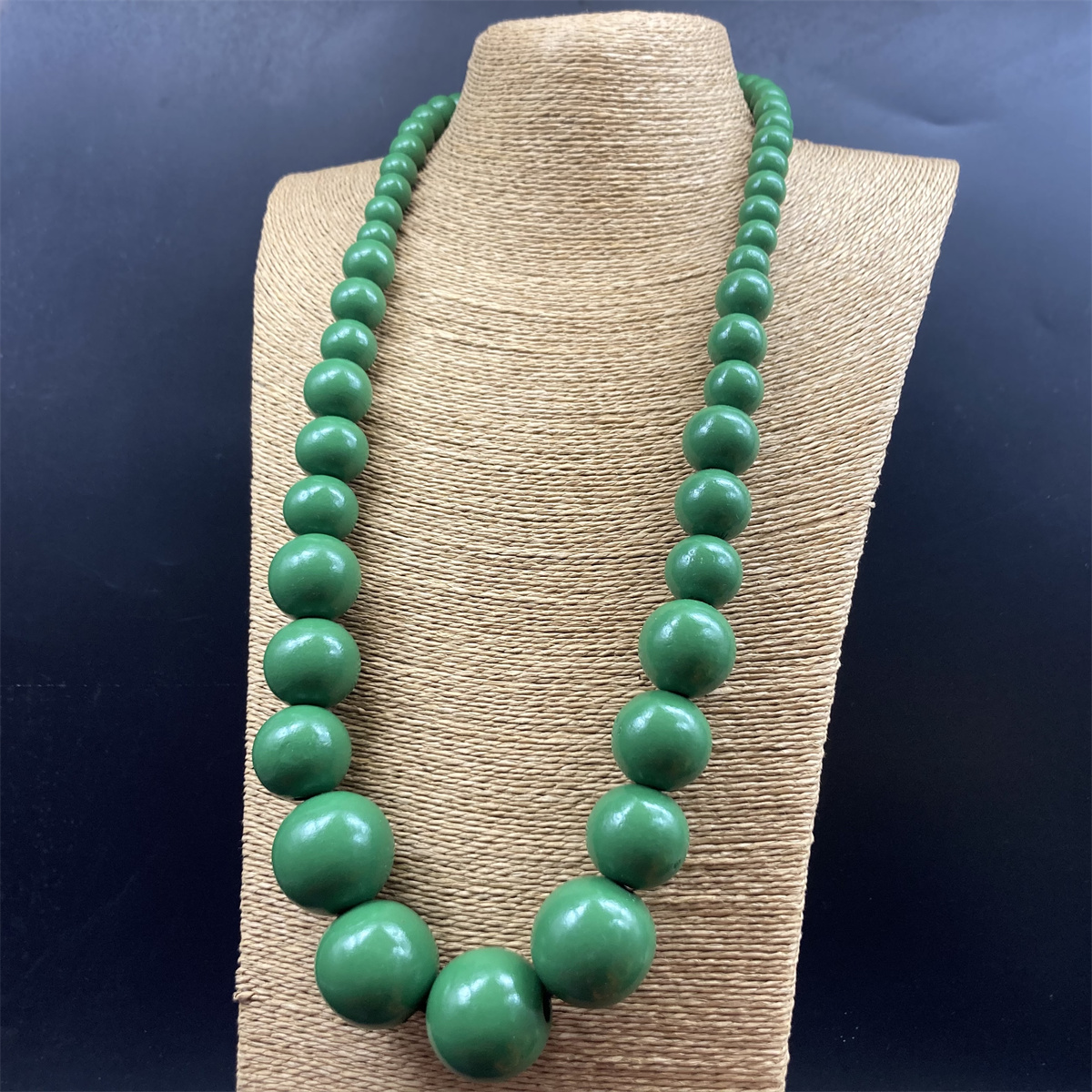 Hawaiisch Übertrieben Runden Holz Perlen Einbrennlack Frau Halskette display picture 7