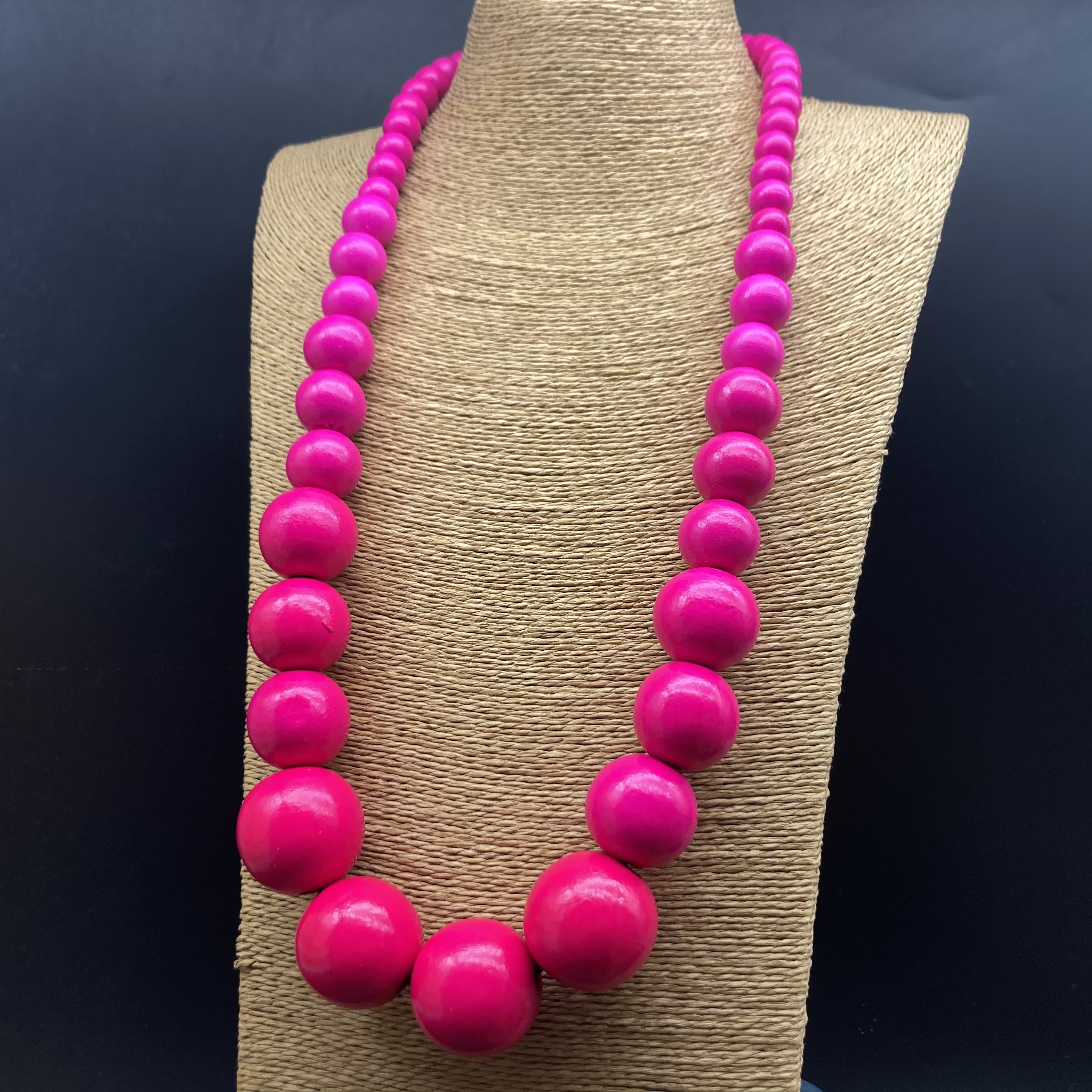 Hawaiisch Übertrieben Runden Holz Perlen Einbrennlack Frau Halskette display picture 15