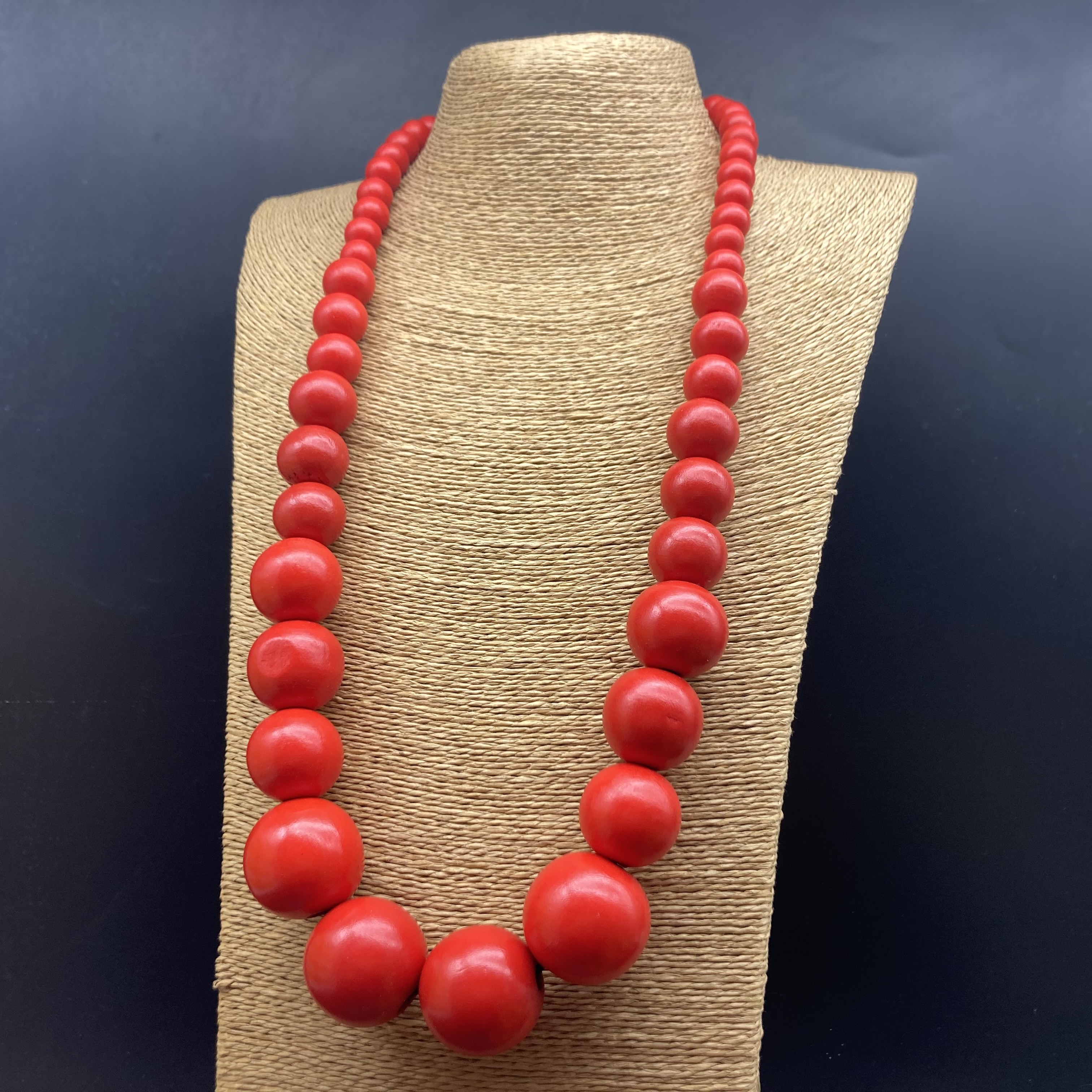 Hawaiisch Übertrieben Runden Holz Perlen Einbrennlack Frau Halskette display picture 18