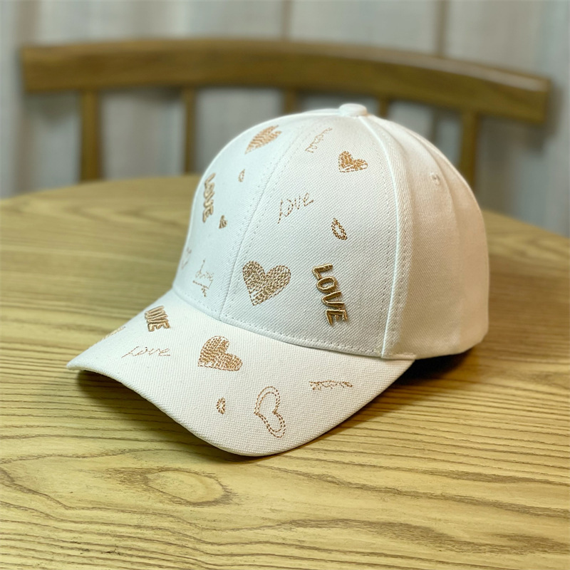 Unisex Cute Retro Letter Heart Shape Embroidery Curved Eaves Baseball Cap display picture 5