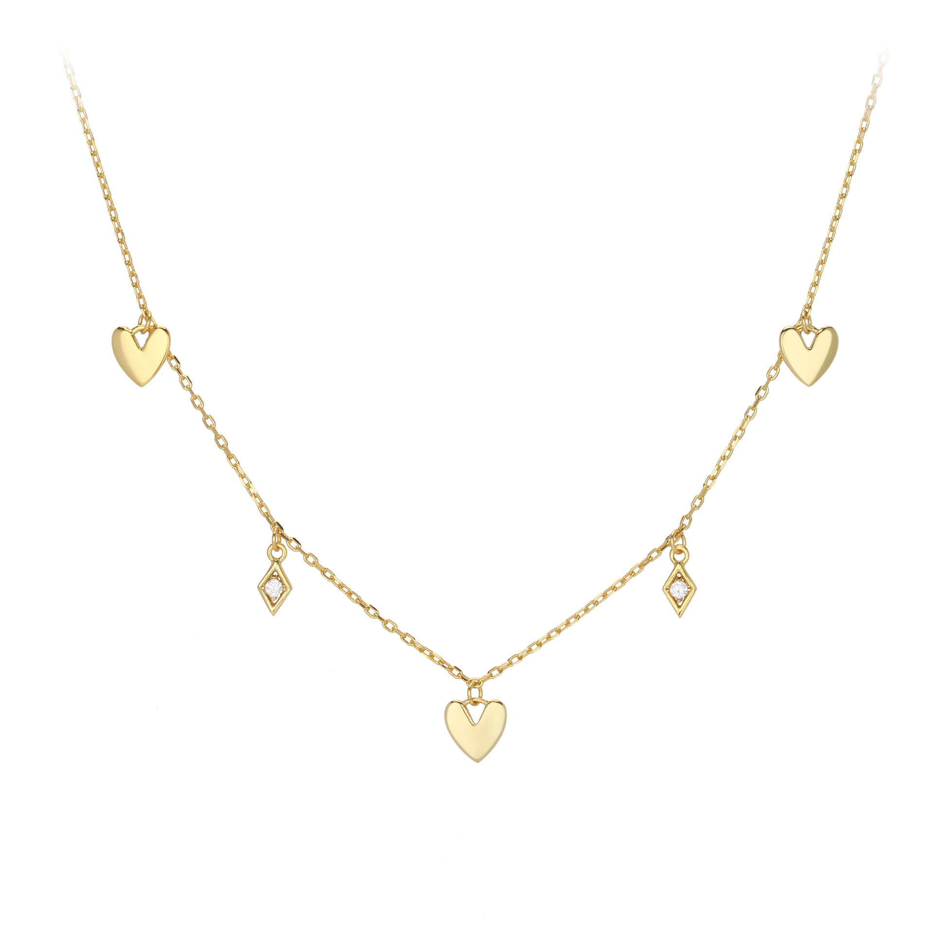 Elegant Sweet Heart Shape Sterling Silver Polishing Plating Gold Plated Necklace display picture 2
