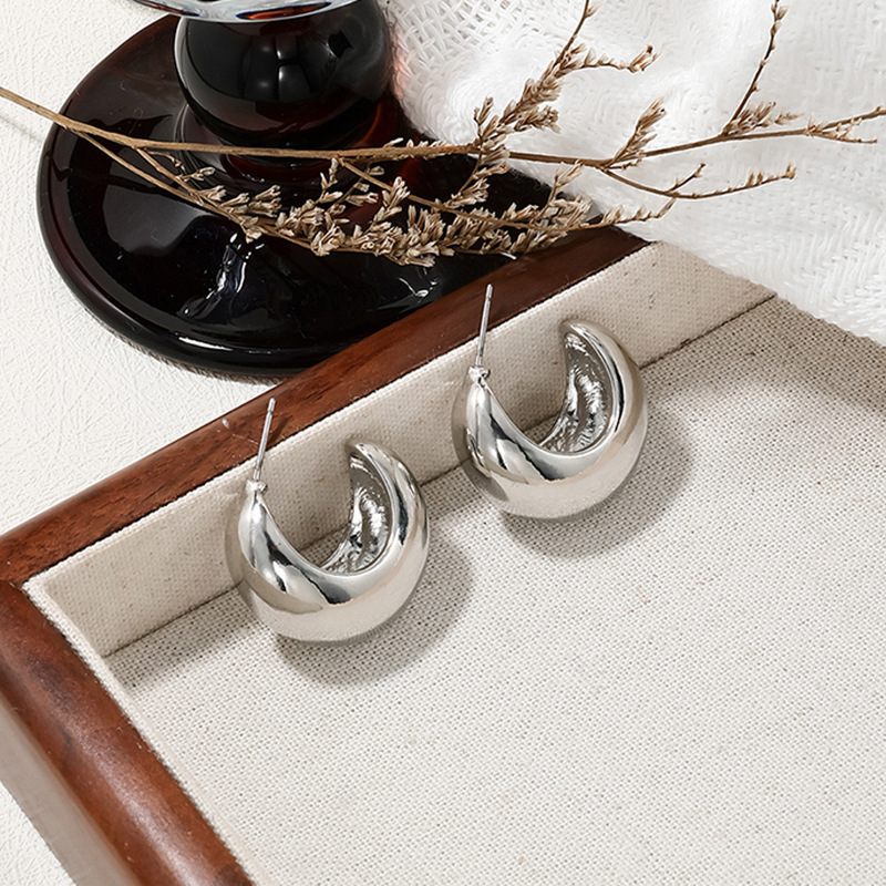 1 Paar Einfacher Stil Klassischer Stil C-form Legierung Ohrringe display picture 6