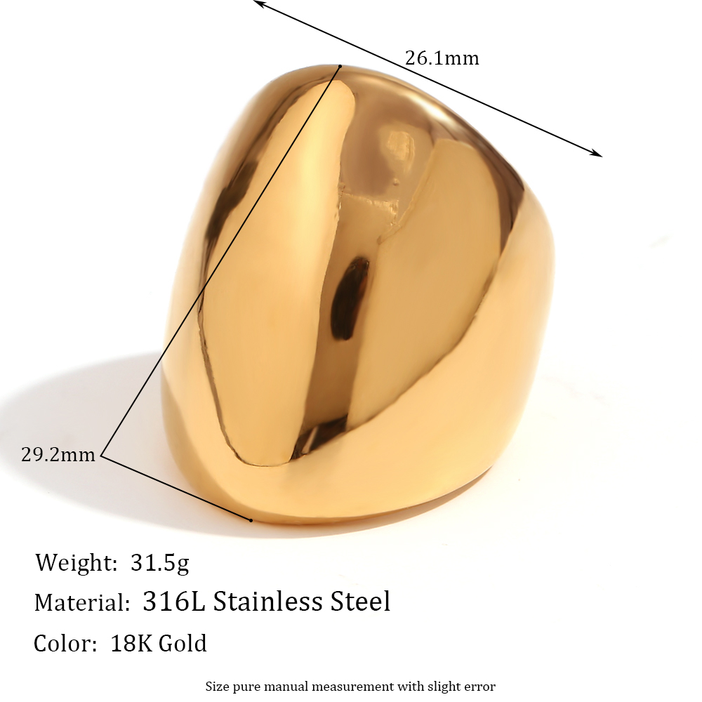Vintage Style Simple Style Classic Style Round Stainless Steel Plating 18k Gold Plated Rings display picture 2