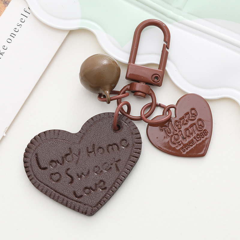Sweet Heart Shape Arylic Printing Bag Pendant Keychain display picture 5