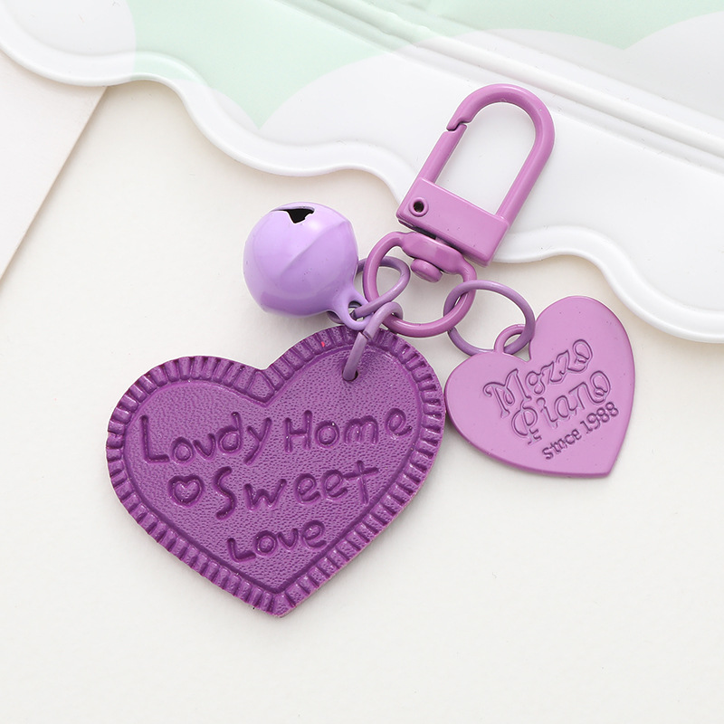 Sweet Heart Shape Arylic Printing Bag Pendant Keychain display picture 6