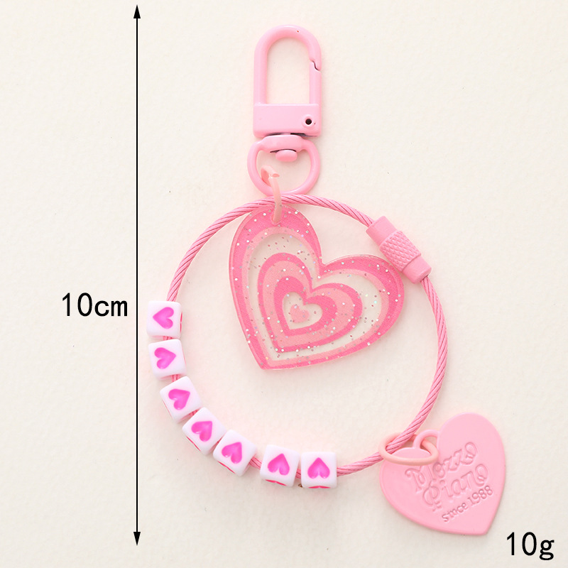 Sweet Heart Shape Arylic Stoving Varnish Keychain display picture 1
