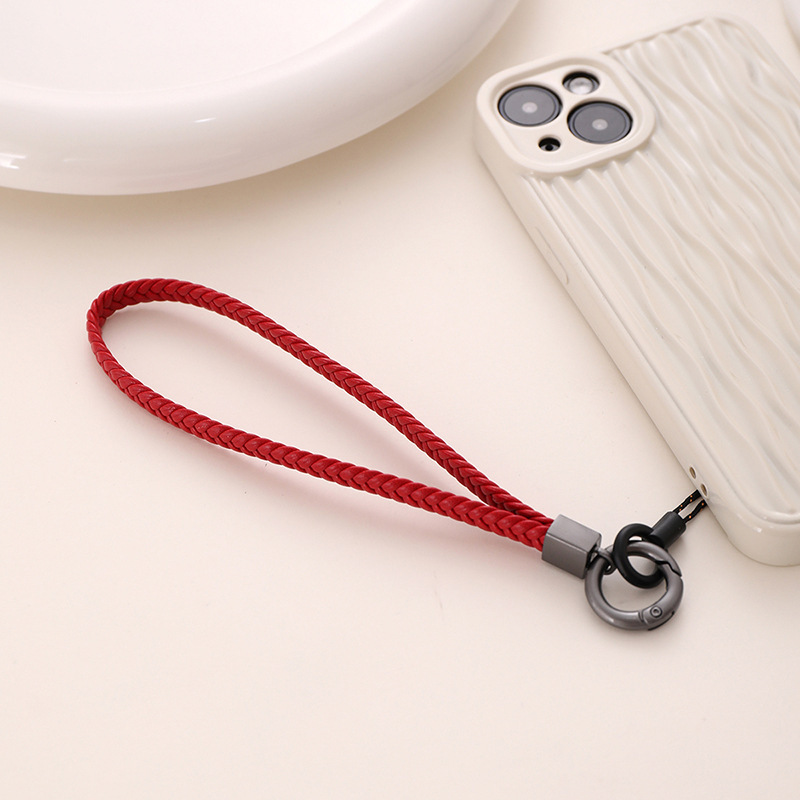 Simple Style Solid Color Pu Leather Plating Mobile Phone Chain display picture 4