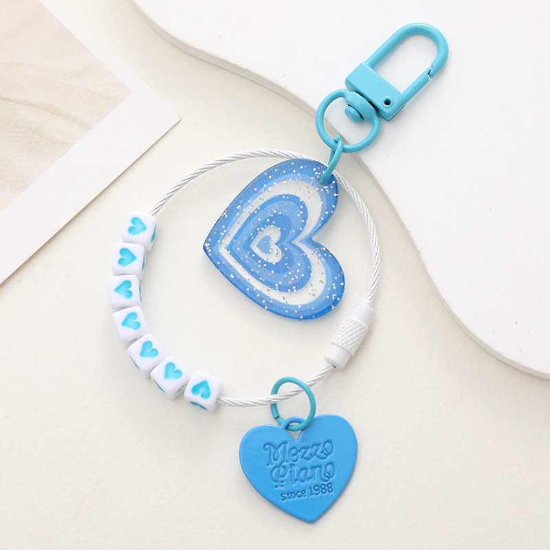 Sweet Heart Shape Arylic Stoving Varnish Keychain display picture 4