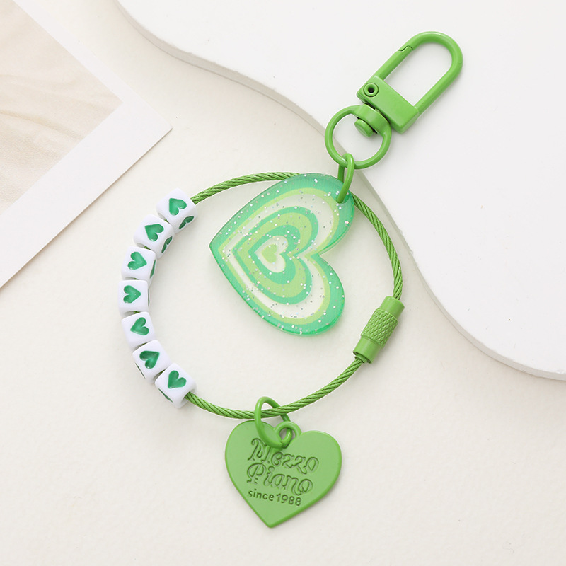 Sweet Heart Shape Arylic Stoving Varnish Keychain display picture 5