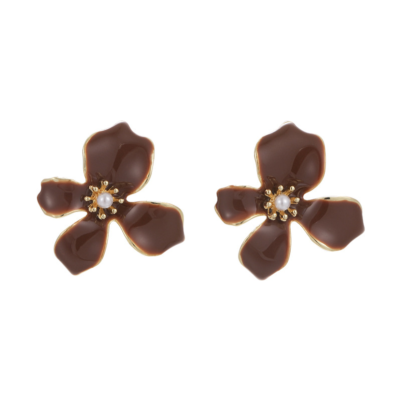 1 Pair Lady Flower Plating Alloy Gold Plated Ear Studs display picture 7