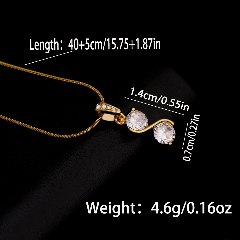 Ig Style Classic Style Solid Color Stainless Steel Copper Plating Inlay Zircon 18k Gold Plated Silver Plated Pendant Necklace display picture 8