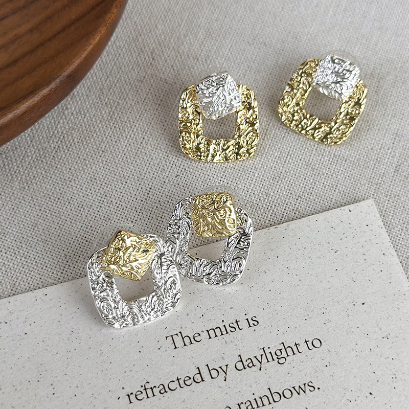 1 Pair Lady Square Plating Alloy White Gold Plated Gold Plated Drop Earrings display picture 1