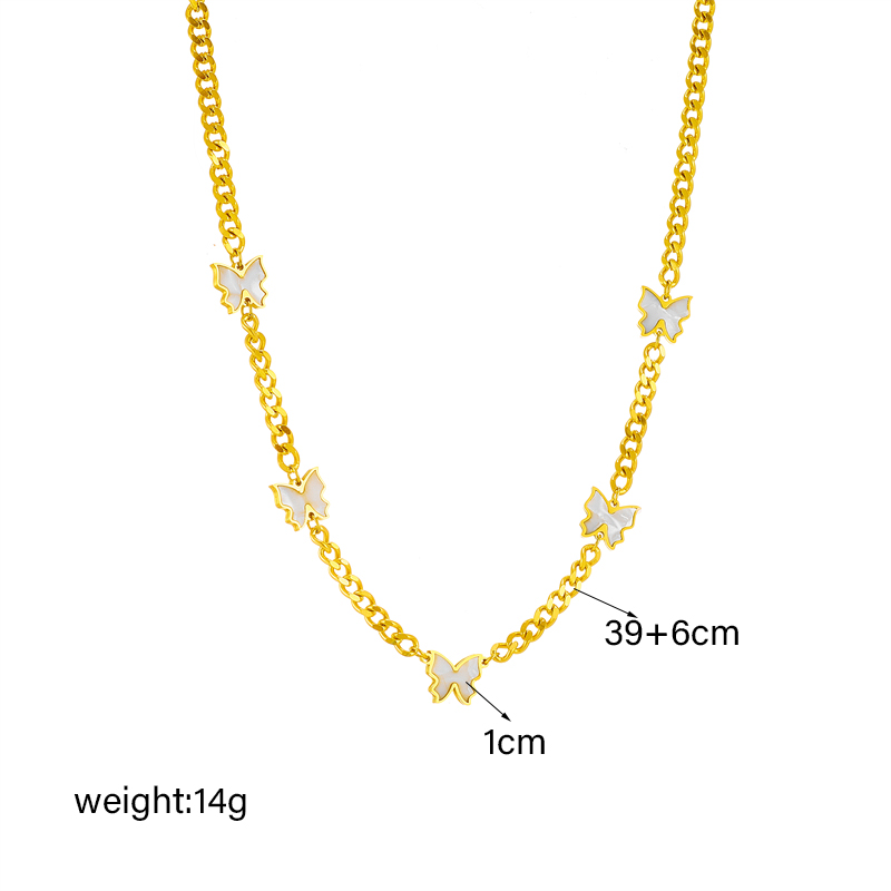 Korean Style Butterfly Titanium Steel Plating 18k Gold Plated Necklace display picture 1