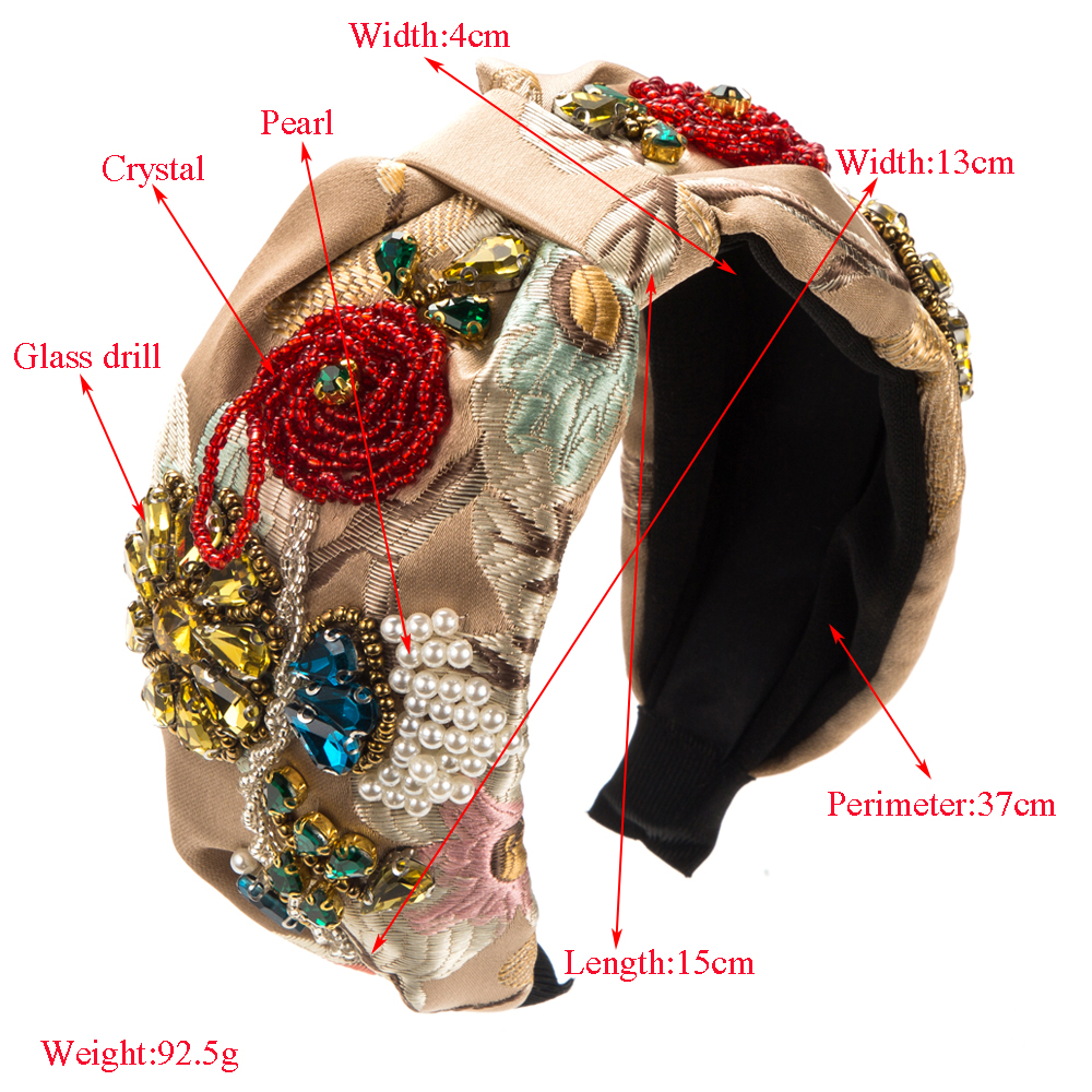Women's Elegant Glam Flower Cloth Rhinestone Inlay Rhinestones Hair Band display picture 1