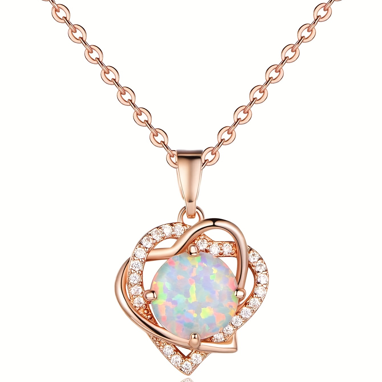 Elegant Heart Shape Copper Inlay Zircon Rose Gold Plated Pendant Necklace display picture 1