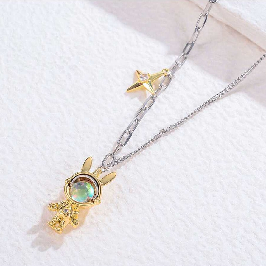 Cute Rabbit Copper Plating Inlay Zircon 18k Gold Plated Silver Plated Pendant Necklace display picture 1